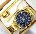 Business Steel Straps Round Dial Wrist Watches