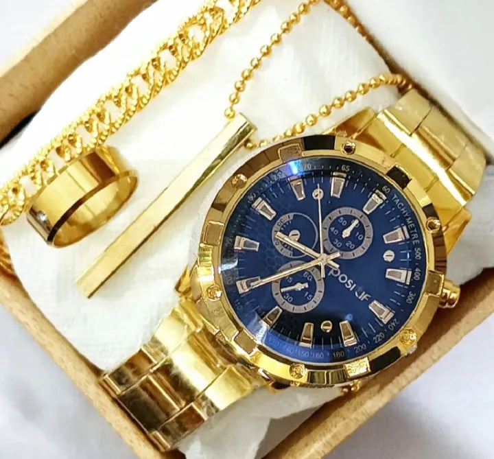 Business Steel Straps Round Dial Wrist Watches