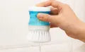 Pot Dish Plastic Brush With Liquid Soap Detergent Storage Kitchen Gadgets Wash Tool