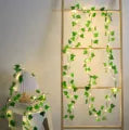 Artificial Plant Leaves with Fairy Lights – Battery Operated Money Plant Room Decoration