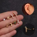 New Design Cz Curved Bar Cartilage Earring Conch Piercing Helix Stud Ear Piercing Jewelry