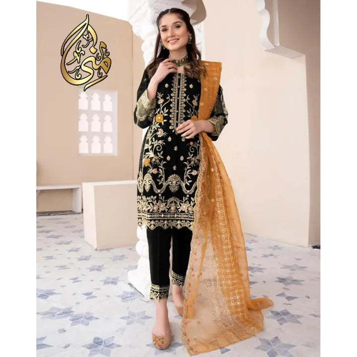 Embroidered Kurti 3-Piece Suit for Women - One Size