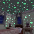 00pcsGlowing star 3D stars stickers room decoration glow shine in the dark Luminous on Wall Glowing star Stickers for Kids Room living room decoration