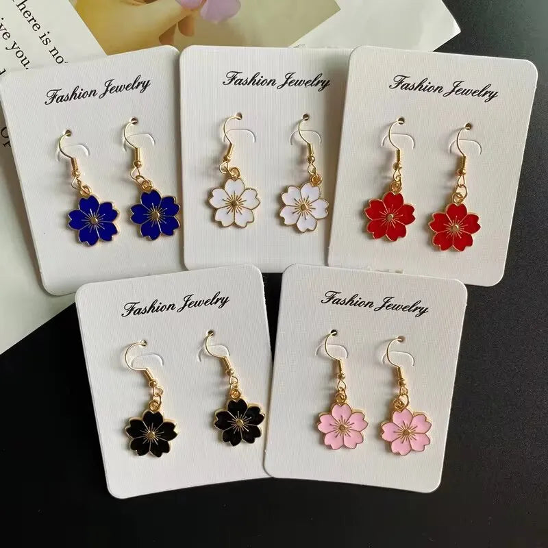 Korean Fashion Flower Earrings e for Girl Women White Yellow Color Trendy Earrings Gift for women