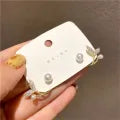 Korean Jewellery S925 Needle Rhinestones Zircon Fish Tail Pearl Elegent Earings For Girls