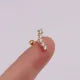 New Design Cz Curved Bar Cartilage Earring Conch Piercing Helix Stud Ear Piercing Jewelry