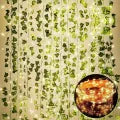 Artificial Plant Leaves with Fairy Lights – Battery Operated Money Plant Room Decoration
