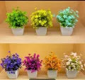 Pack of 8 Mini Plant Artificial Decoration Piece with pot Best for home & Office Decoration purpose