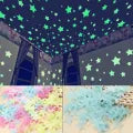 00pcsGlowing star 3D stars stickers room decoration glow shine in the dark Luminous on Wall Glowing star Stickers for Kids Room living room decoration