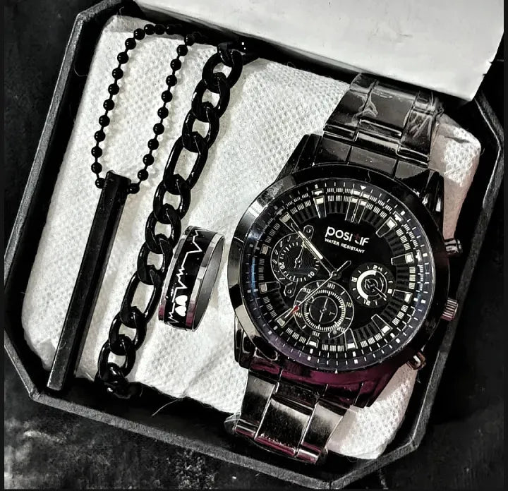 Pack Of 4 /Only Watch Top Fashion Men's Business Watch Deal